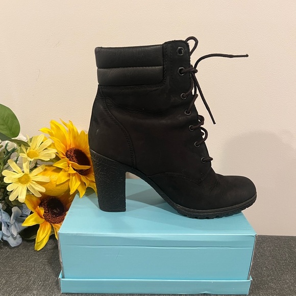 TIMBERLAND Allington Black Suede mid Lace Up Ankle Boots /size 6.5 - Picture 2 of 14